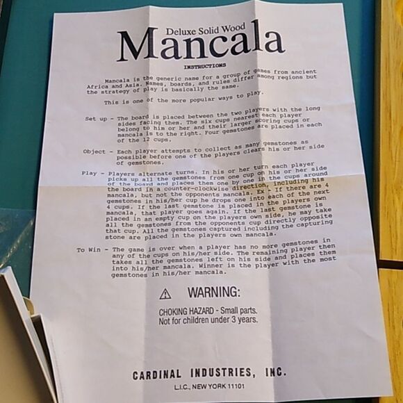 Solid Wood folding Mancala Board and Gemstones Cottagecore Grandmacore - Picture 3 of 7